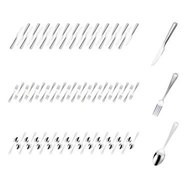 Imagem de Kit Faqueiro 72 Peças Aço Inox Bar / Casa /Restaurante - Em casa tem, 