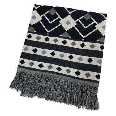 Imagem de Xale Manta para Sofá Decorativa Luxo Dupla Face Jacquard 1,70x1,40m Vá
