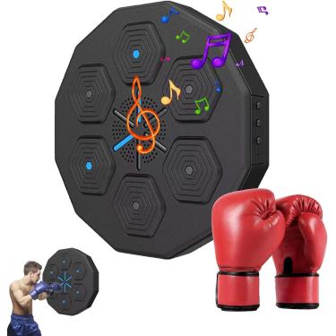 Imagem de Máquina De Boxe De Música Bluetooth Inteligente, Máquina De Boxe Inteligente Montada Na Parede, Máquina De Boxe De Música Com Luvas De Boxe E Efeitos De Iluminação, Máquina, A