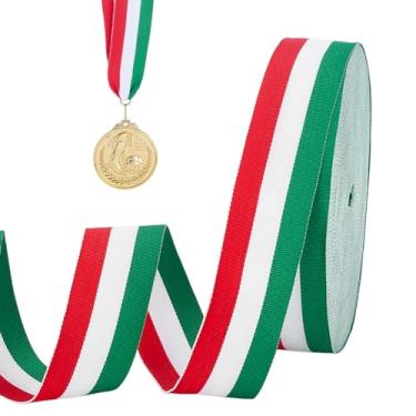 Imagem de PH PandaHall 50 jardas 3,8 cm fita listrada vermelha branca verde, fitas decorativas italianas fita de gorgorão dupla face artesanato fitas listradas para embrulho de presente, artesanato de festa