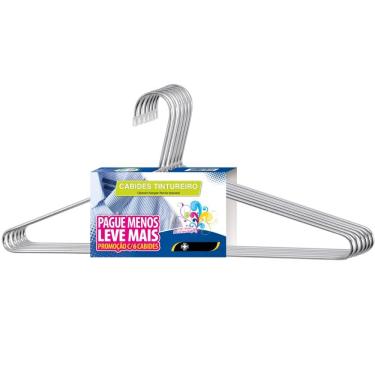 Imagem de Kit 20 Cabides Cromado para Roupas para Guarda Roupas Closet Cabide Tintureiro