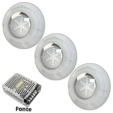 Imagem de Kit Iluminação Branco Piscina 48M 3 Leds Com Fonte Luxpool