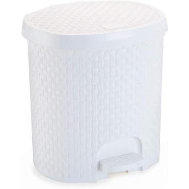 Imagem de Lixeira redonda rattan 6l nitron, Branco