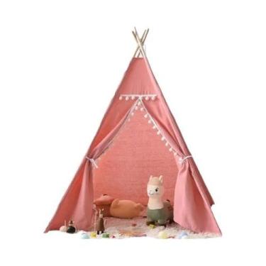Imagem de Tenda Teepee Portátil Para Crianças Com Luzes LED E Decoração De Tapet