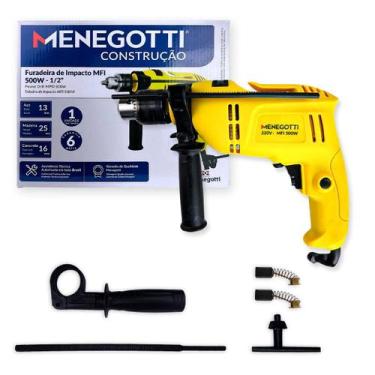 Imagem de Furadeira De Impacto MFI Menegotti 500W Mandril 13Mm Compacta Potente 