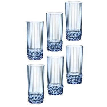 Imagem de Bormioli Rocco Óculos refrigeradores America '20s 471.3 g, azul safira, conjunto de 6