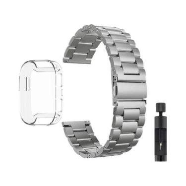 Imagem de Pulseira De Metal Em Aço Inoxidável Para Amazfit Bip 6 Com Protetor De