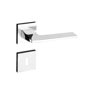 Imagem de Fechadura Sara Cromada Roseta Quadrada 40mm Pado Interna