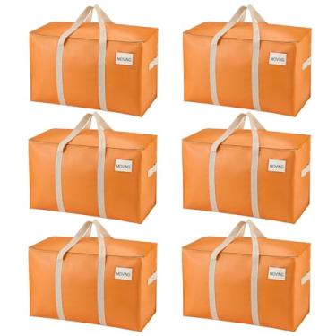 Imagem de VENO Pacote com 6 sacos de mudança, resistente, alternativo para caixas de mudança, suprimentos de armazenamento de embalagem, itens essenciais para dormitório com zíper para roupas, sacolas de