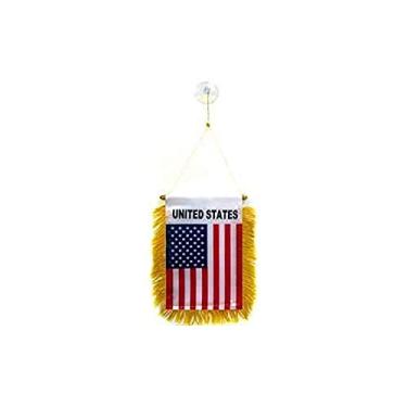 Imagem de Mini faixa dos Estados Unidos 15 x 10 cm - EUA - EUA - American PENNANT 15 x 10 cm - mini banners 10 x 15 cm gancho com ventosa - Drapeau Etats-Unis AZ FLAG