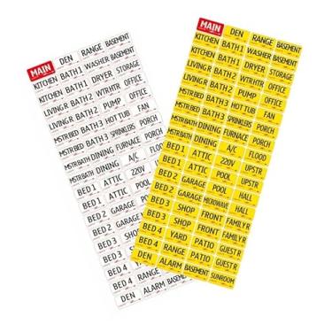 Imagem de Etiquetas para painel de disjuntor, autocolantes para caixa elétrica, cor branca e amarela, 2 folhas