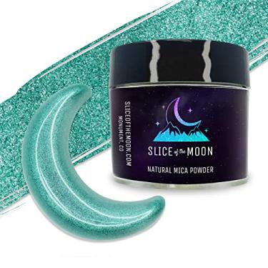 Imagem de Slice of the Moon | Pó de mica mineral natural verde intermitente, 25 g | para uso pessoal ou profissional - cosméticos, projetos de resina epóxi, esmaltes, sabonetes, bombas de banho e projetos de