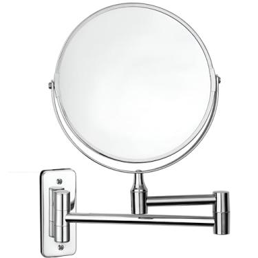 Imagem de Espelho de Aumento Articulado Dupla Face 3x – Aço Cromado Premium - PRATA