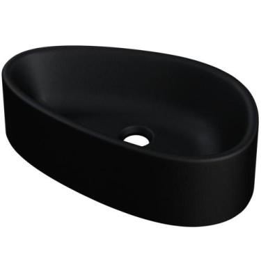 Imagem de Cuba De Apoio Gota Para Banheiro Lavabo C01 Bg43w Preto Matte Fosca - 