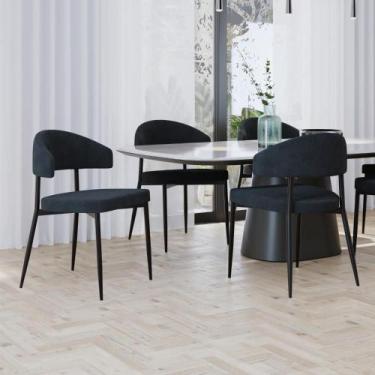 Imagem de Cadeira de Jantar Bless Boucle Est.Preta - Metalig