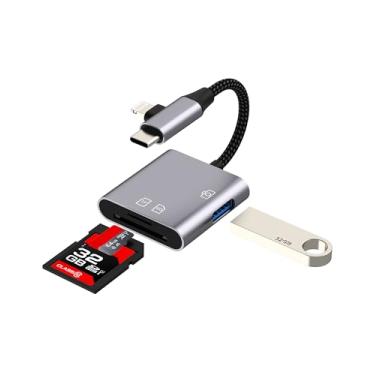 Imagem de Cartão SD para leitor para iPhone, adaptador Lightning USB (19.4 cm²), acessório para câmera, memória digital, para Apple para iPad Pro, mini, Air, MacBook, transferência, tipo C, C, hub, pen drive