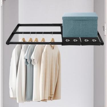 Imagem de Qufiona Prateleira de armário expansível, organizadores de haste de armário de metal de 40 a 167 cm e prateleiras de armazenamento, separador de divisória DIY para guarda-roupa de armário
