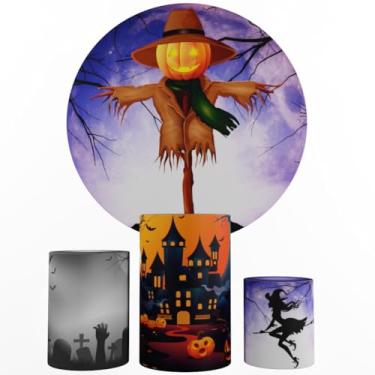 Imagem de Kit Decoração Festa, Painel Halloween + Trio Capas De Cilindros (Color 03)