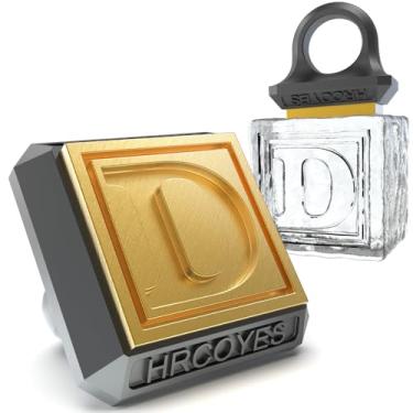 Imagem de Anel quadrado de carimbo de gelo – Prensa de cubo e esfera personalizada de latão de 3 mm, caixa de Natal de acrílico transparente pronta para presente, estampa personalizada para uísque e coquetéis