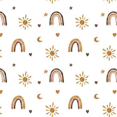 Imagem de Papel de Parede Boho Infantil Adesivo Autocolante para Quarto Sala - B