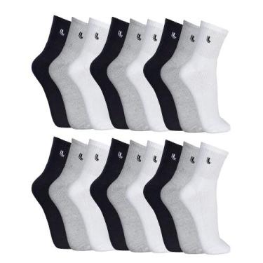 Imagem de Kit 18 Meia Lupo Cano Médio Masculina Original 3245, Mescla, M