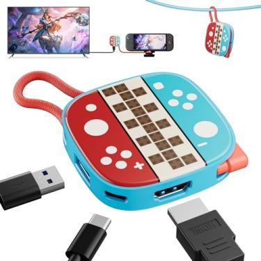 Imagem de Base de TV para Switch 2, estação de ancoragem para Switch/Switch OLED/Steam Deck/MacBook, adaptador de TV portátil e base de viagem, compatível com Nintend0 Switch 2, suporta HDMI 2.0 4K @ 60Hz, 100W