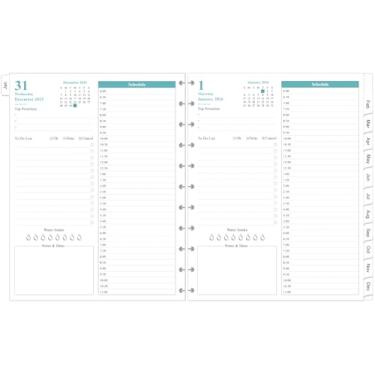 Imagem de Recargas de planejador 2026, 11 discos, uma página por dia, refil diário e mensal de janeiro de 2026 a dezembro de 2026, tamanho carta, 21,6 cm x 28 cm
