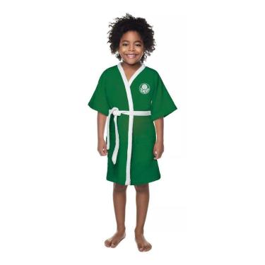 Imagem de Roupão Aveludado Infantil Quimono Palmeiras P Lepper