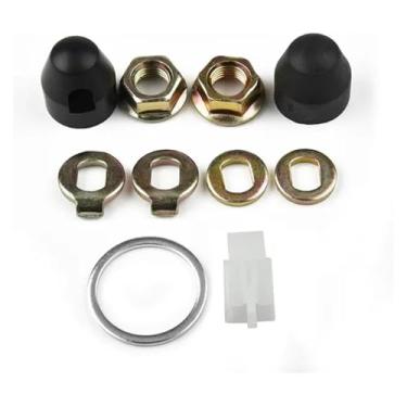 Imagem de BYYINGSUS Eixo do motor do cubo da E-Bike M12/M14 Porca de bloqueio e arruela de bloqueio e espaçador e tampa da porca Eixo de 12/14 mm 500W-5000W Motores Peças elétricas (M14 traseiro)