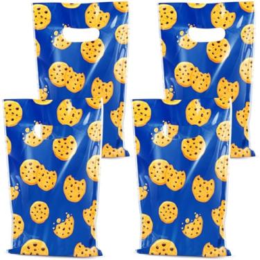 Imagem de Gersoniel 50 peças de lembrancinhas de festa de desenho animado, 25 x 16,5 cm, sacolas de presente de biscoitos, sacolas de doces para biscoitos de chocolate e tema de leite, aniversário, chá de bebê