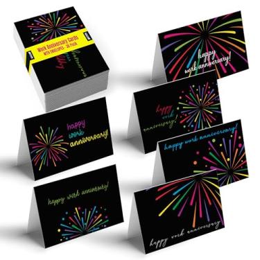 Imagem de Pacote com 36 cartões de aniversário de trabalho com envelopes, cartões de apreciação de funcionários de negócios, conjunto em massa, 10 x 15 cm, 6 designs de capas de fogos de artifício, da Better Office Products