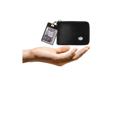 Imagem de Kit Carteira Media Mitty Couro Refil Mitty M1Z S4 Preto