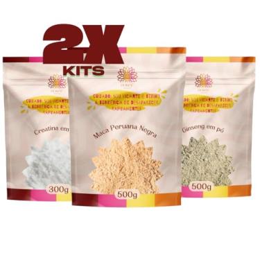 Imagem de Kit Maca Peruana negra + Creatina + Ginseng| Energia e Performance Natural Ca.nuts | Força, Foco e Vitalidade Natural Ca.nuts (2 Kits (6 Pacotes))