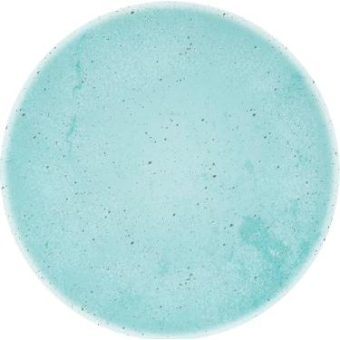 Imagem de Prato raso em porcelana, modelo Convexa, Infinity, Netuno, Ø 26 cm, Germer, Branco com verde claro