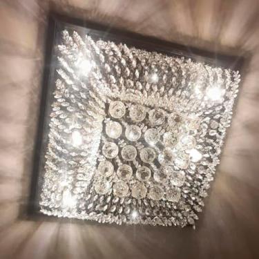 Imagem de Lustre Plafon Pendente De Cristal K9 Legí­timo 40x40 Cm