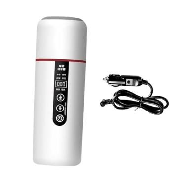Imagem de Generic Chaleira elétrica de viagem, copo de água com aquecimento elétrico, proteção contra fervura a seco, caneca de café portátil para viagem, copo isolado, Branco