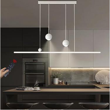 Imagem de Luminária pendente LED para mesa de jantar Luminária pendente moderna Luminária pendente ajustável em altura Designer regulável com controle remoto Luminária suspensa para sala de jantar Sal