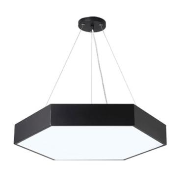 Imagem de Lustre moderno Hexágono LED Luz pendente Decorações simples modernas Lustre Criativo Ajustável Teto Pendurado Lâmpada para Lojas Sala de estar Teto Suspensão Salas de jantar Droplights (Sóli