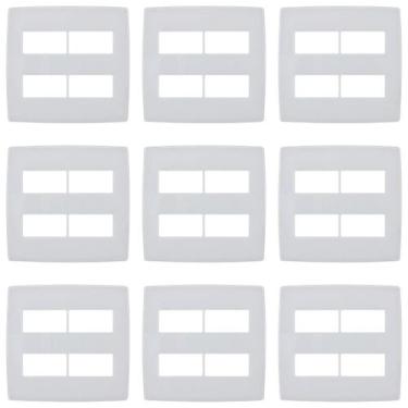 Imagem de Kit 9 Placa 4x4 4 Módulo Distanciados PialPlus Branco