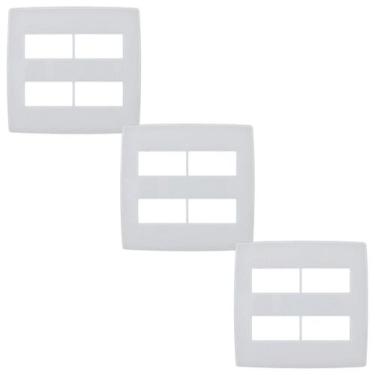Imagem de Kit 3 Placa 4x4 4 Módulo Distanciados PialPlus Branco