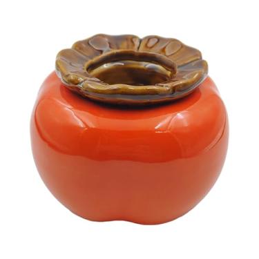 Imagem de Vaso de cerâmica de caqui - Vaso de flores hidropônico de caqui, vaso de orquídea para decoração de casa de frutas, ideal para casa e escritório, vasos de cerâmica inovadores