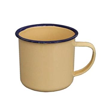 Imagem de WYUYIWH Copo de água estilo retrô caneca de água multiuso esmalte base antiderrapante caneca de bebida copo de leite para casa escritório copos presentes (cor: preto)