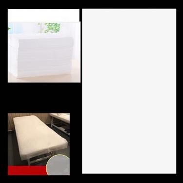Imagem de Xcello Lençóis de mesa de massagem, conjuntos de lençóis de mesa de massagem descartáveis, capa de mesa de massagem à prova d'água à prova de óleo para uso de cama de spa de salão (30 cm - branco sem