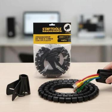 Imagem de Organizador de Fios e Cabos com Aplicador de Mesa Home Office Casa Esc