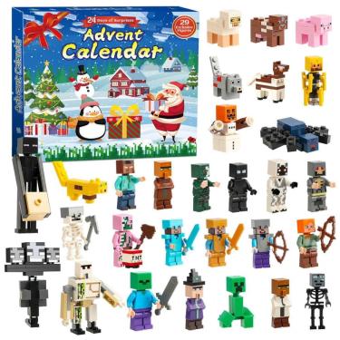 Imagem de Calendário do Advento de Natal 2025 com 24 Dias de Contagem Regressiva e 29 Figuras Colecionáveis Exclusivas Temáticas de Natal, Sxoiuy,