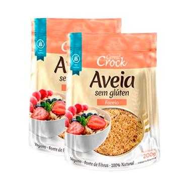 Imagem de Kit 2X: Farelo de Aveia Sem Glúten Leve Crock 200g