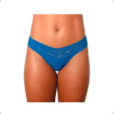 Imagem de Calcinha Fio Dental Xamego DeMillus Rendada 016198., B, Azul atalaia
