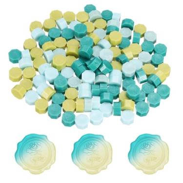 Imagem de PATIKIL Contas de lacre de cera, kit de 4 peças de contas hexagonais para carimbo de selo de cera para convite de casamento, envelope de carta de convite de casamento, artesanato faça você mesmo