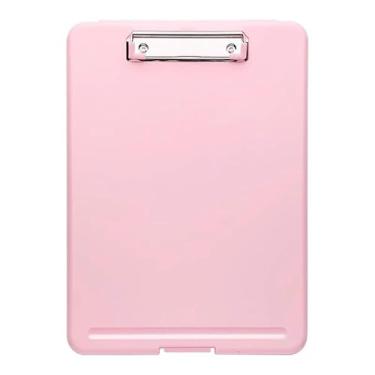 Imagem de Prancheta Arquivo Pasta Com Armazenamento Organiza Documentos Folhas Porta Papel A4(Rosa)