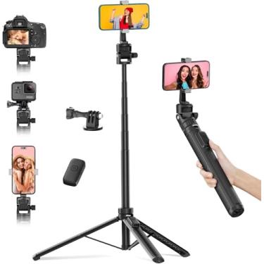 Imagem de Jishane Tripé de 70 polegadas para câmera e iPhone, tripé extensível de bastão de selfie para Gopro, compatível com câmera de ação DJI OSMO Pocket 3/Nano/Action 5 Pro da Insta360 X5/X4/X3